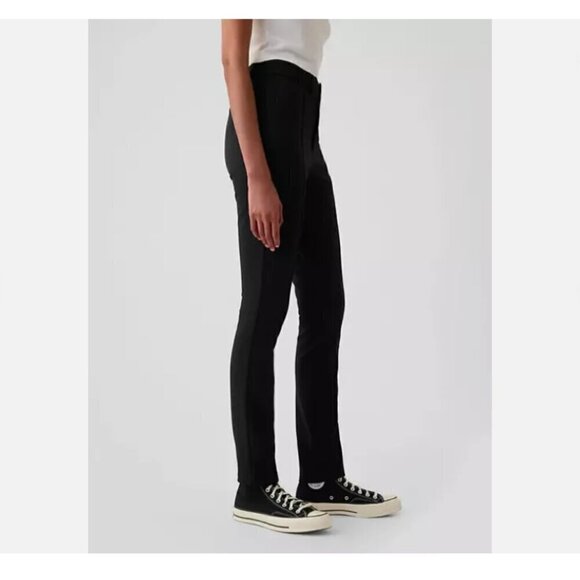 GAP High Rise Double Knit Skinny Pants Soft PONTE Pintuck Pleat Black Size 2 NWT - Picture 3 of 12